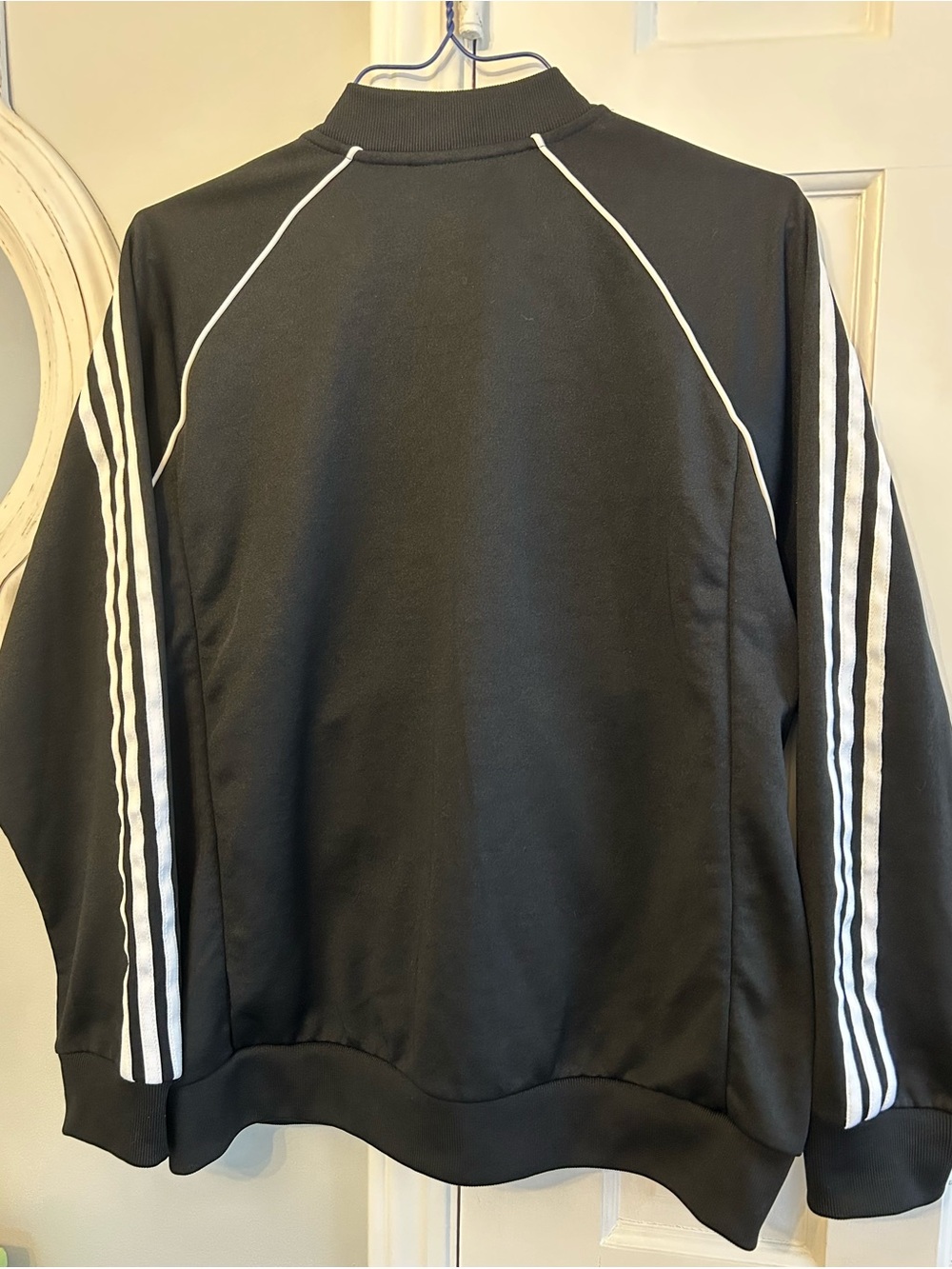 adidas Black Track Jacket with White Stripe Accents - Picture 5 of 7